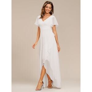 Ever Pretty NWT V-Neck High Low Ruffles Chiffon Dress Size Large